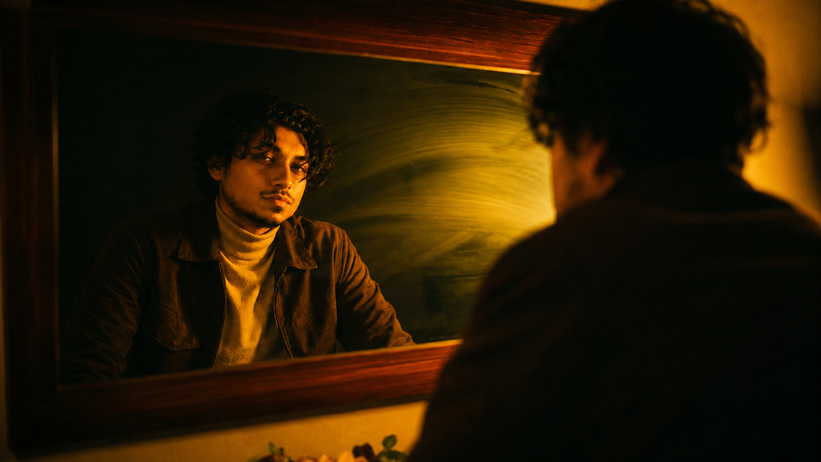 Reflection in amber